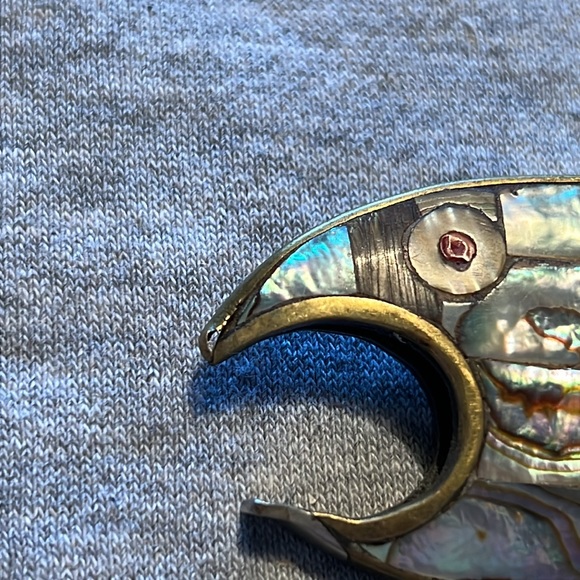 Brass & Abalone Mid Century Bottle Opener - Picture 7 of 7